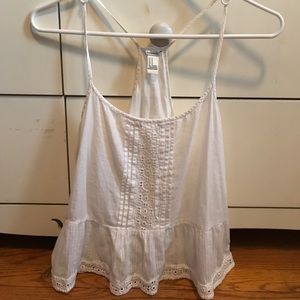 White racer back tank top